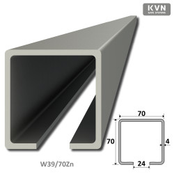 C profil 70x70x4mm pozinkovaný pre samonosný systém posuvnej brány C profil 70x70x4mm pozinkovaný pre samonosný systém posuvnej brány